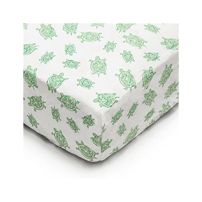 green fitted crib sheet