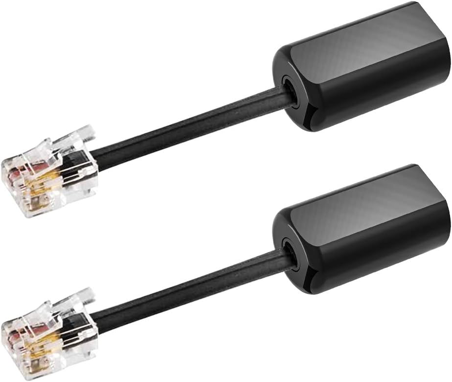 Phone Cord Detangler, 2-Pack Telephone Cord Detangler RFAdapter Black Anti-Tangle Handset Cable 360 Degree Rotating Landline Swivel Cord