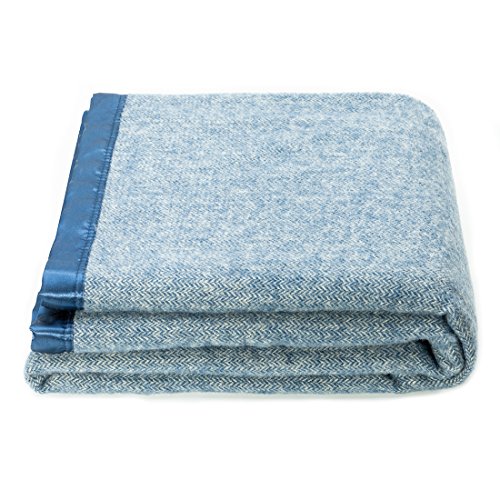 spencer & whitney Bed Throws Blankets Wool Blanket Blue Herringbone