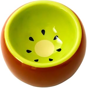 OMEM Hamster Bowl Ceramic Prevent Tipping Moving and Chewing Wonderful Food Dish for Small Rodents Gerbil Hamsters Mice Guinea Pig Cavy Hedgehog and Other Small Animals (Kiwi)