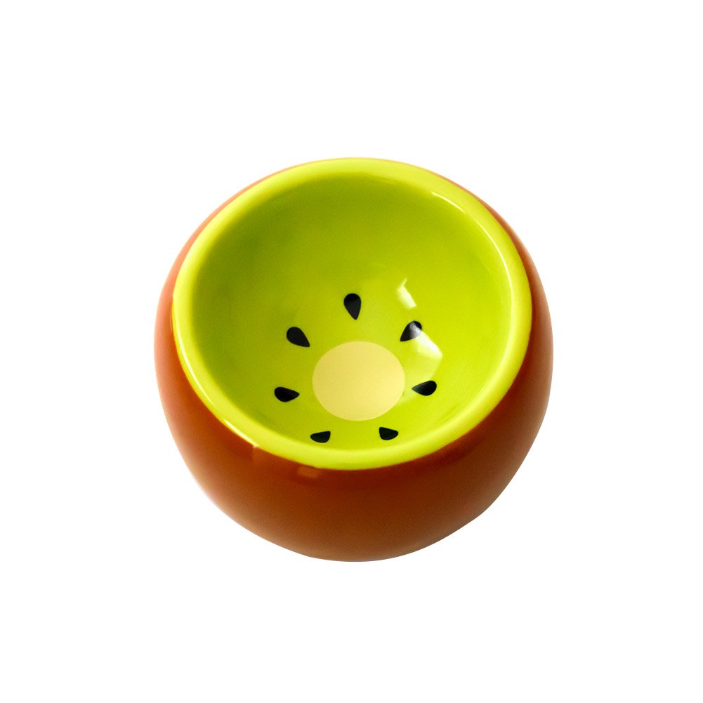 Hamster Bowl Ceramic Prevent Tipping Moving and Chewing Wonderful Food Dish for Small Rodents Gerbil Hamsters Mice Guinea Pig Cavy Hedgehog and other Small Animals (Kiwi)