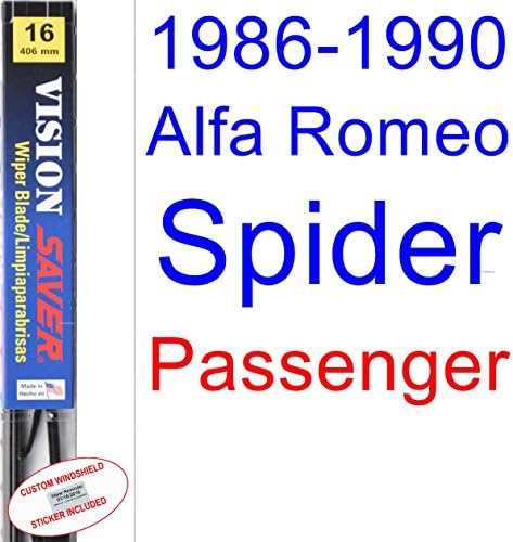 1986-1990 Alfa Romeo Spider Quadrifoglio Wiper Blade (Passenger) (Saver Automotive Products-Vision Saver) (1987,1988,1989)