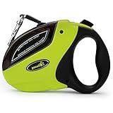 Retractable Dog Leash Extendable for Small Medium Large Dogs One Button Break & Lock Easy Control-Extends up to 5 Meters Up to 110 lbs by Pecute