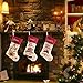 WEWILL Express Set of 3, 18'' Personalized Christmas Stockings with Embroidery Technology Xmas Stockings for Family Kids