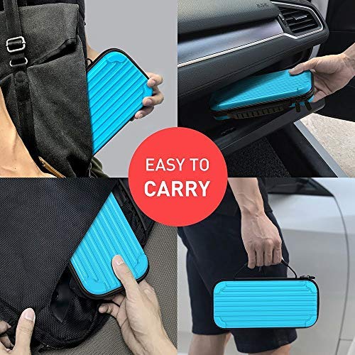 MEQI Nintendo Switch Carrying Case Protective Hard Shell Slim Travel Carry Case -10 Game Cartridge Holders Portable Carry Case Pouch for Nintendo Switch Console & Accessories - Blue