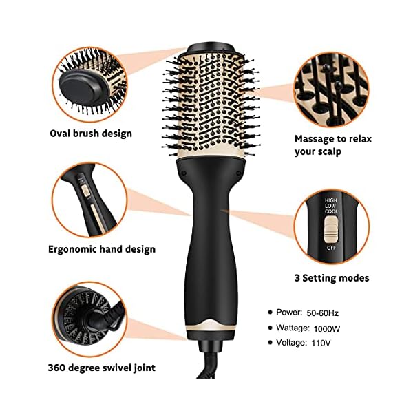 Hair-Dryer-BrushHot-Air-Brush-Multi-Functional-3-in-1Professional-Dryer-VolumizerHeated-Rollers-and-Curling-Iron-with-Ceramic-Coating-and-Negative-Ion-TechnologySuitable-for-All-Hair-Types Hair Dryer Brush,Hot Air Brush, Multi-Functional 3-in-1Professional Dryer & Volumizer,Heated Rollers and Curling Iron…
