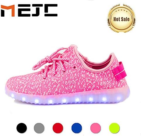 -MEJC- Women's Men's Children's LED shoes Light Fashion Sneaker (US 13Y | EU 31, Pink)