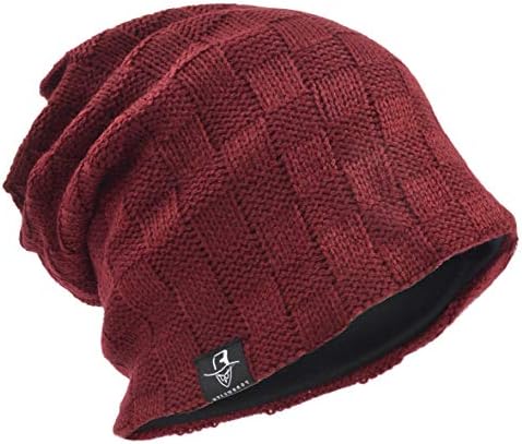 Slouchy Knitted Baggy Beanie Hat Crochet Stripe Summer Dread Caps Oversized for Men-B318