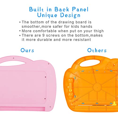 Magnetic Doodle Board with Enclosed Back Panel for Toddlers, Travel Size Magnetic Thicken Drawing Writing Tablet-Erasable Mini Sketching Pad Creative Toys with 2 Stamps for Kids Birthday Gifts