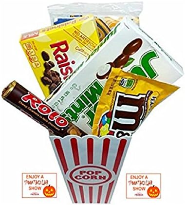 Spooktacular Movie Night Gift Basket ~ With Popcorn, Candy and 2 Free Redbox Movie Rentals (Junior Mints)