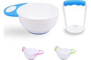 Baby Food Masher, Convenient Mashing Bowl Baby, Easy Use Baby Bowls Food Mash Bowl for Make Fruit Vegetable Puree Puree(Blue)