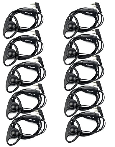 UPC 705701958444, Retevis K-316 D Ring Shape Walkie Talkies Earpiece Headset 2 Pin with PTT for Retevis H-777/RT-5R Baofeng 888s/UV5R Kenwood 2 Way Radio (10 Pack)