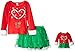 Dollie & Me Girls' Knit Reindeer Shirt with Faux Fur Detail and Sparkle Tutu Skirt