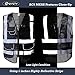 JKSafety 9 Pockets High Visibility Zipper Front Safety Vest With Reflective Strips,HQ Breathable Mesh, Oxford Fabric for pocket materials. Black Meets ANSI/ISEA Standards (XX-Large, 110-Black)