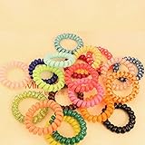 TR.OD Women's Telephone Line Design Hair Band Tie Rope Circle Ring Bracelet Random Colors Set of 5