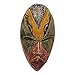 NOVICA Red and Yellow Carved Wooden African Wall Mask from Ghana, Stunning Amahle' (292563)