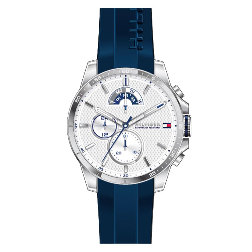 Tommy Hilfiger Mens Quartz Watch, Multi dial Display and Silicone Strap 1791349 — image 1