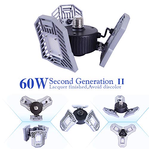 E26 Garage Lighting,Led Bulb 60w 6000LM,Led Garage Ceiling Lights,led garage Lights,Garage light bulb,led bulb for garage,led Shop Light,Workshop Light (Daylight,60W “ordinary”)