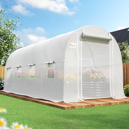 KING BIRD Premium 15x7x7FT Greenhouse for Outdoors, Galvanized Steel Frame