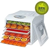 BioChef Arizona Sol Food Dehydrator 6 x BPA FREE Stainless Steel Drying Trays - Includes 2 Year Warranty &amp; 1 x Non Stick / Drip Tray &amp; Fine Mesh Sheet - Best Raw Food &amp; Jerky Dehydrator (White)