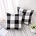 Vanky Set of 2 Buffalo Check Plaid Pillows Farmhouse Decor Christmas Pillow Covers Fall Outdoor Pillows Outside Porch Pillows Cotton Linen Throw Pillow Covers Black White 18 x 18 Inches