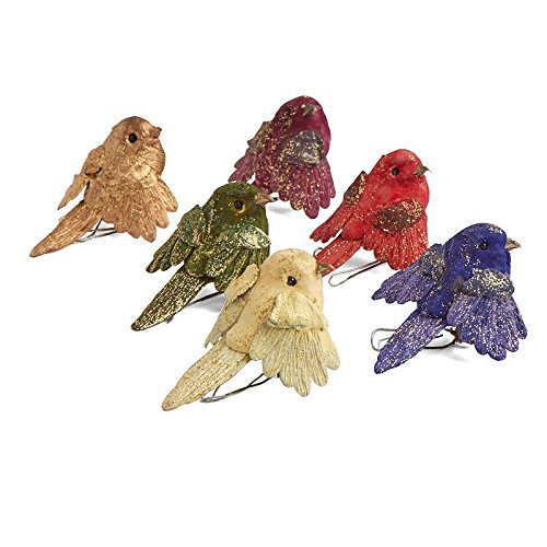 Sparkling Multicolored Woodland Chickadee Birds | 12 Birds | for Indoor Decor