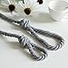 1 Pair Blackout Curtain Rope Tieback, BUZIO Hand-Knitted Cord Rustic Cotton Holdbacks - Easy Knot Loop Connection, Gray