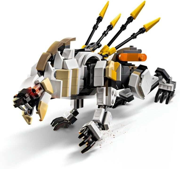 Horizon Adventures Aloy und Varl vs. Panzerwanderer und Sägezahn, Spielzeug mit Monstermaschinen und Minifiguren, Spielset zum Sammeln für Fans vom Videospiel, Jungen & Mädchen ab 9 Jahren 77037