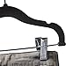 Home-it 12 Pack Baby Hangers with Clips Black Baby Clothes Hangers Velvet Hangers use for Skirt Hangers Clothes Hanger Pants Hangers Ultra Thin No Slip Kids Hangers
