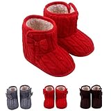 DZT1968® Baby Girl Soft Sole Anti Slip Prewalker Shoes Snow Boots Socks With Bowknot