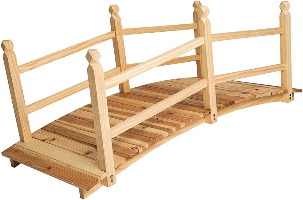 Gartenbrücke Teichbrücke Holz Braise 140cm lang,Wood color