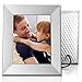 Nixplay Iris 8 Inch WiFi Digital Picture Frame Silver - Share Moments Instantly via App or E-Mail