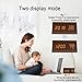 BlaCOG Alarm Clock Display Time Date Temperature,Wooden Alarm Clock for Bedroom,Digital clock Adjustable Brightness Voice Control-Brown/Orange