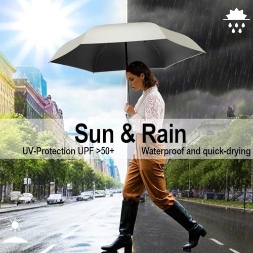 Mini Umbrella Sun Protection - UPF 50+ UV Umbrella Protection Sun, Small Compact Lightweight Design Fits in Pocket or Bag, Wallet Umbrella, Travel Umbrella for Adult Kids
