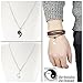 FINREZIO 6 PCS Yin & Yang Leather Bracelets and Stainless Steel Necklaces Set for Women Men Crown Bead Bracelets for Couples Jewelry Set