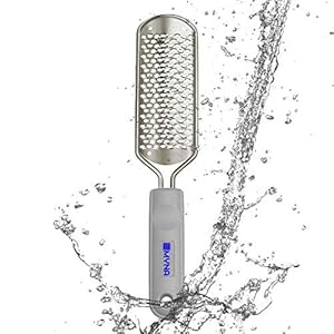 Stainless Steel Callus Remover Foot File Colossal Foot Scraper Foot Scrubber for pedicure kit professional Foot spa and Dead Skin Cracked Skin Corns Removal with Extra Blade Replacement - MyNa (Black)