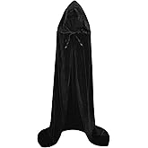 Dajiahao Unisex Adults Hooded Cloak Long Velvet Cape Halloween Cosplay Costumes