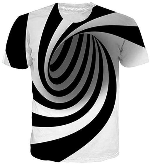 uideazone Mens 3D-Druck-Hipster Hemd mit kurzen Ärmeln Lässige Graphics Tees