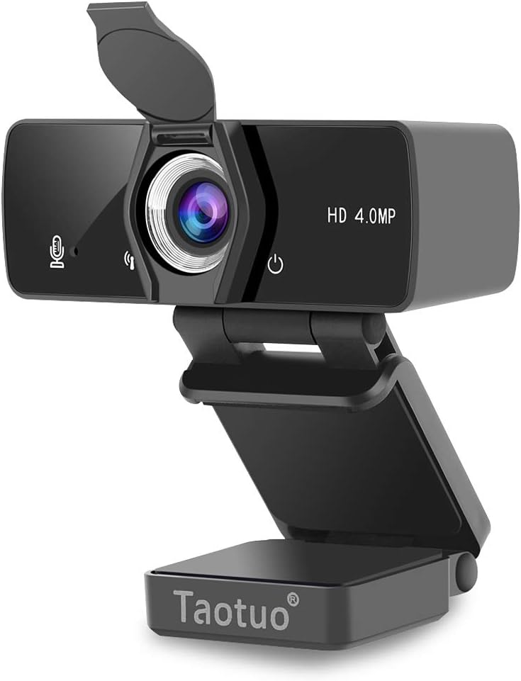 2K Webcam for Desktop with Noise-Canceling Microphone Privacy Cover 1.5M/5ft USB Power Cable 4MP Video Call Recording Web Camera for Computer PC Laptop Studying Online