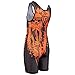 Wrestling Singlet by KO Sports Gear: ORANGE ON BLACK SKULL design - Fun, Affordable, Head Turning