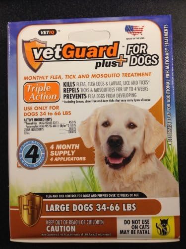 Vet Guard Plus for Large Dogs (34lbs-66lbs) 4 Month Flea Treatment, Discounted! by VetGuard Plus