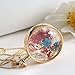Gmai Pressed Flower Round Wishing Glass Bottle Pendant Floating Locket Pendant