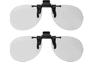 MECCANIXITY 2 Pcs Polarized Clip-on 3D Glasses, Passive Circular 3D Viewing Glasses Frames for RealD Movies Theater Games TV 