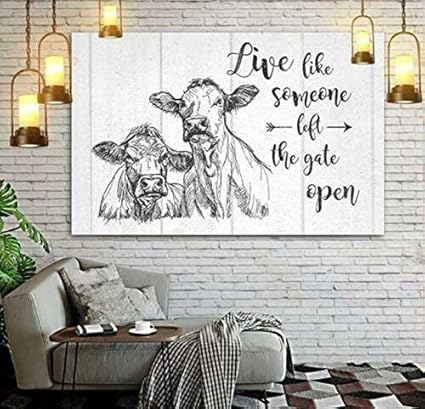 Amazoncom Mini Wood Cow Live Like Someone Left The Gate