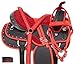 Acerugs Western Synthetic Horse Saddle TACK Set PAD Headstall REINS Breast Collar Light Weight Cordura (Red, 15)thumb 1
