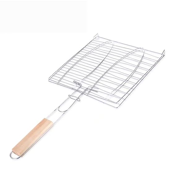 GROßE BBQ Fleisch Burger Fische LANGGRIFFHALTER HALTERGRILL Rack Folding Stand
