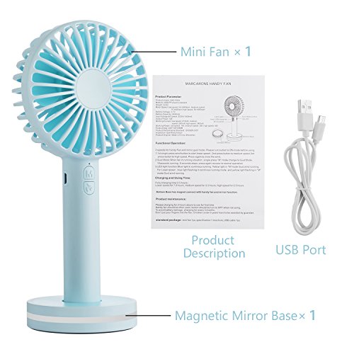image for OBOSOE Portable Handheld Fan, Small Personal USB Rechargeable Desk Fan