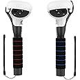 UPOK VR Controller Grips for Oculus Quest 2 - Beat Saber Accessories | Fit Small Hands in Gorilla Tag Long Arms | Velcro Strap Fixation, Anti-Sweat Sponge Handle for Meta 2 Increase Comfort