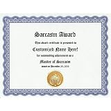 Amazon.com: Sarcasm Degree: Custom Gag Diploma Doctorate Certificate ...