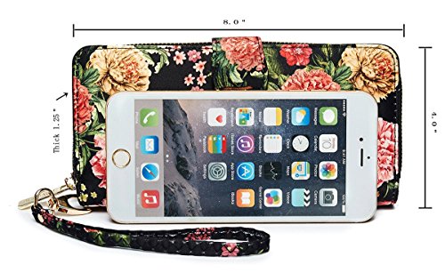LOVESHE Women wallet RFID Blocking Purse Credit Card Clutch Zip Around Phone Clutch Large Travel Purse Wristlet Bohemian